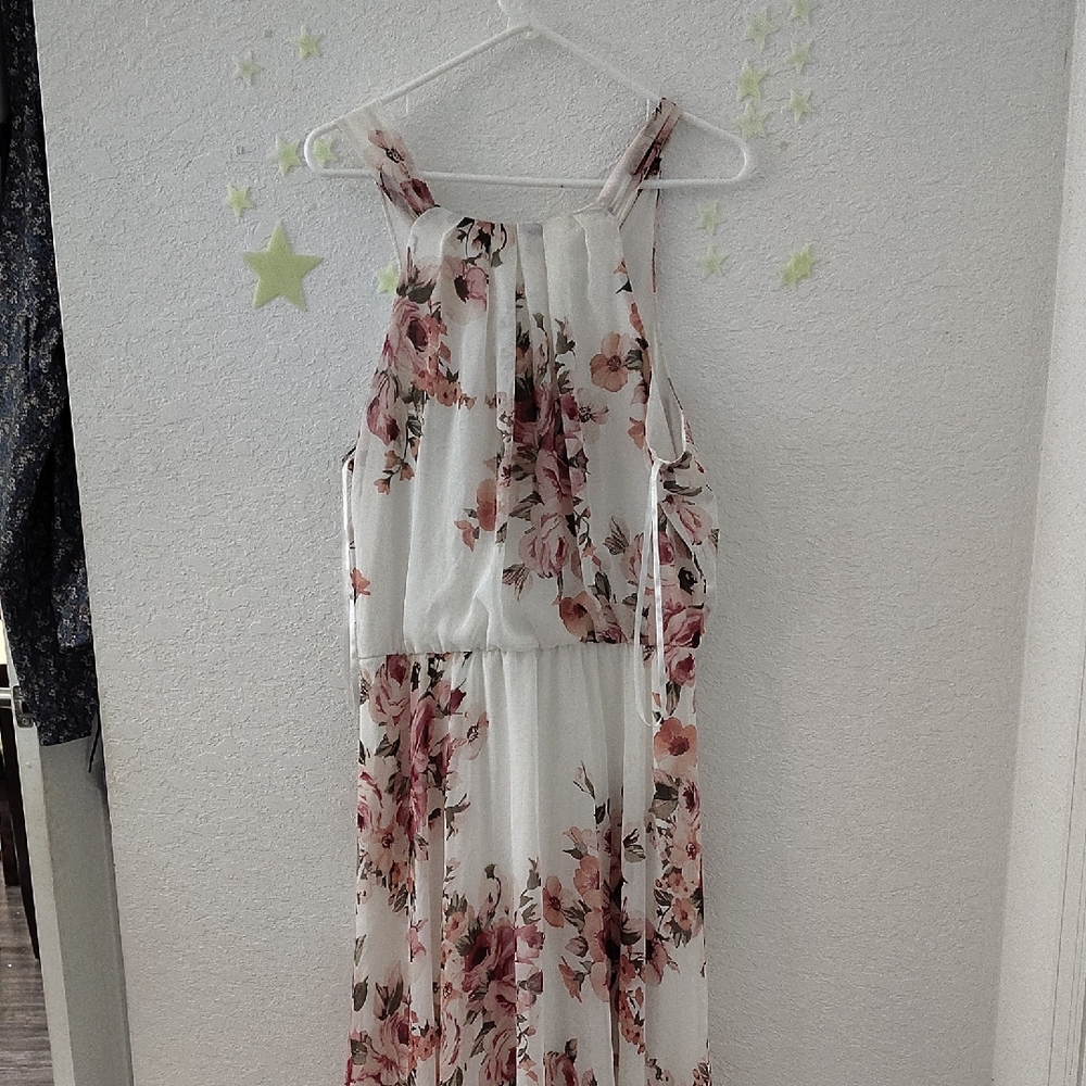 Premier Floral White and Pink Wedding Dress